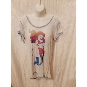 Disney little mermaid gray sz xl burnout t shirt